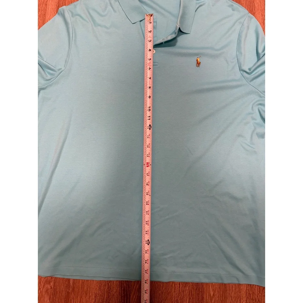 Polo Ralph Lauren Mens XXL Classic Fit Light Blue Short Sleeve Polo Shirt Logo